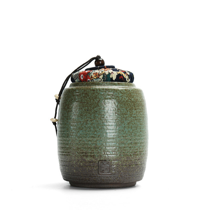 Ceramic Kiln Changed Glaze Tea Canister Sealed Storage
