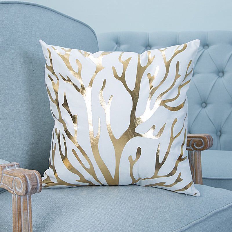 Super Soft Pineapple Love Letter Bronzing Hot Silver Pillowcase Cotton And Linen Car Sofa Cushion