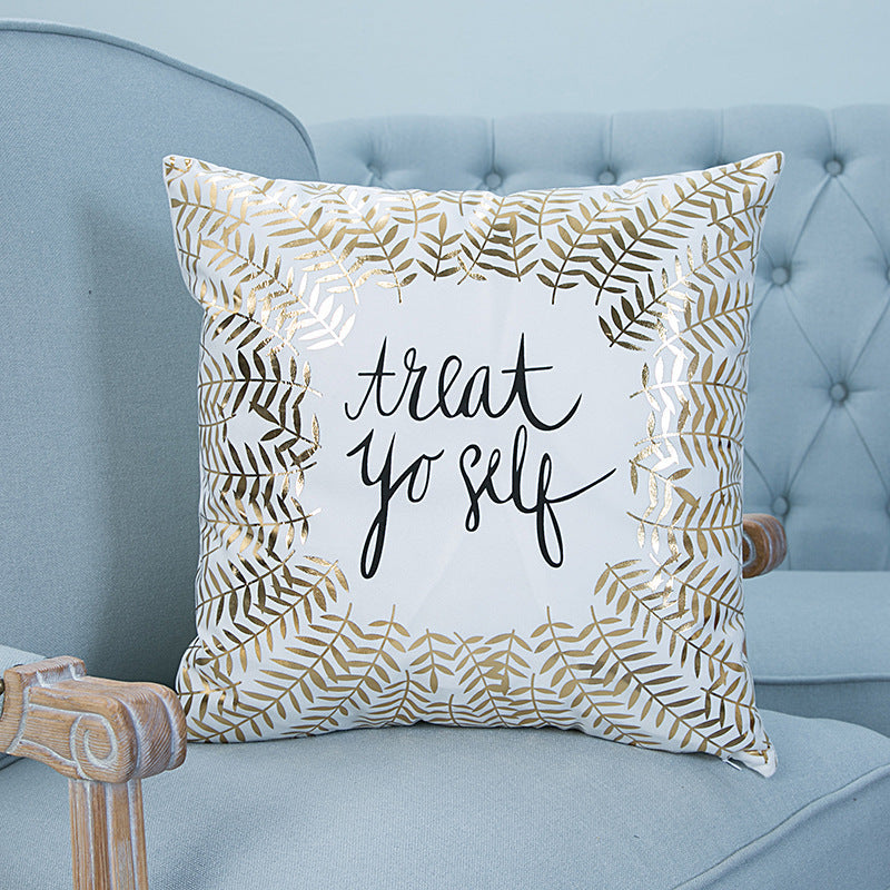 Super Soft Pineapple Love Letter Bronzing Hot Silver Pillowcase Cotton And Linen Car Sofa Cushion