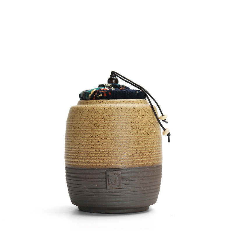 Ceramic Kiln Changed Glaze Tea Canister Sealed Storage