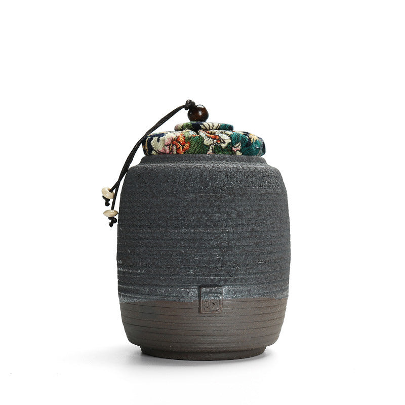 Ceramic Kiln Changed Glaze Tea Canister Sealed Storage