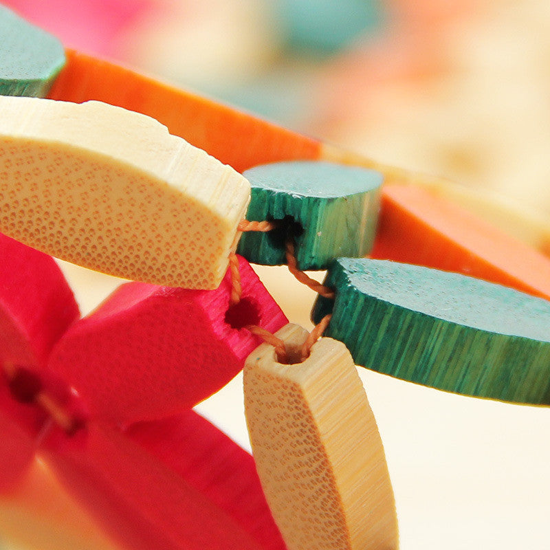 Hollow Bamboo Home Placemat Thermal Insulation Round Pattern