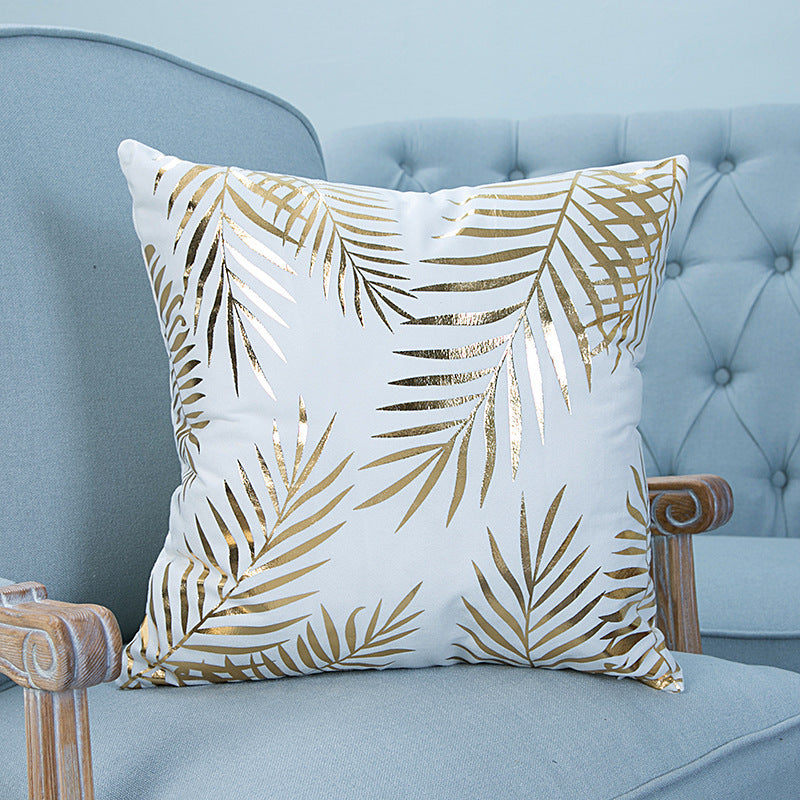 Super Soft Pineapple Love Letter Bronzing Hot Silver Pillowcase Cotton And Linen Car Sofa Cushion