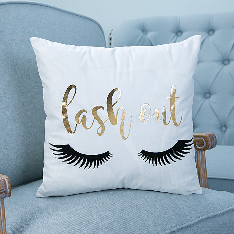 Super Soft Pineapple Love Letter Bronzing Hot Silver Pillowcase Cotton And Linen Car Sofa Cushion