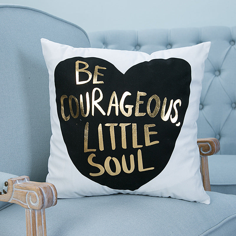Super Soft Pineapple Love Letter Bronzing Hot Silver Pillowcase Cotton And Linen Car Sofa Cushion