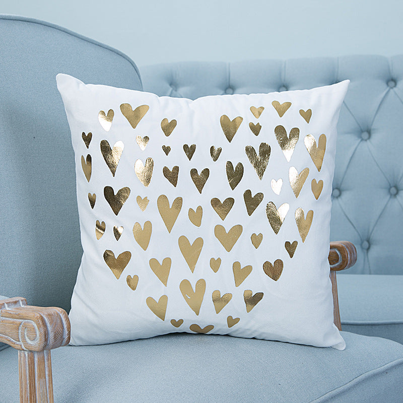 Super Soft Pineapple Love Letter Bronzing Hot Silver Pillowcase Cotton And Linen Car Sofa Cushion