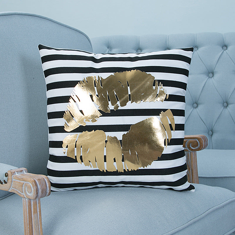 Super Soft Pineapple Love Letter Bronzing Hot Silver Pillowcase Cotton And Linen Car Sofa Cushion