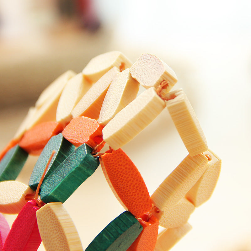 Hollow Bamboo Home Placemat Thermal Insulation Round Pattern