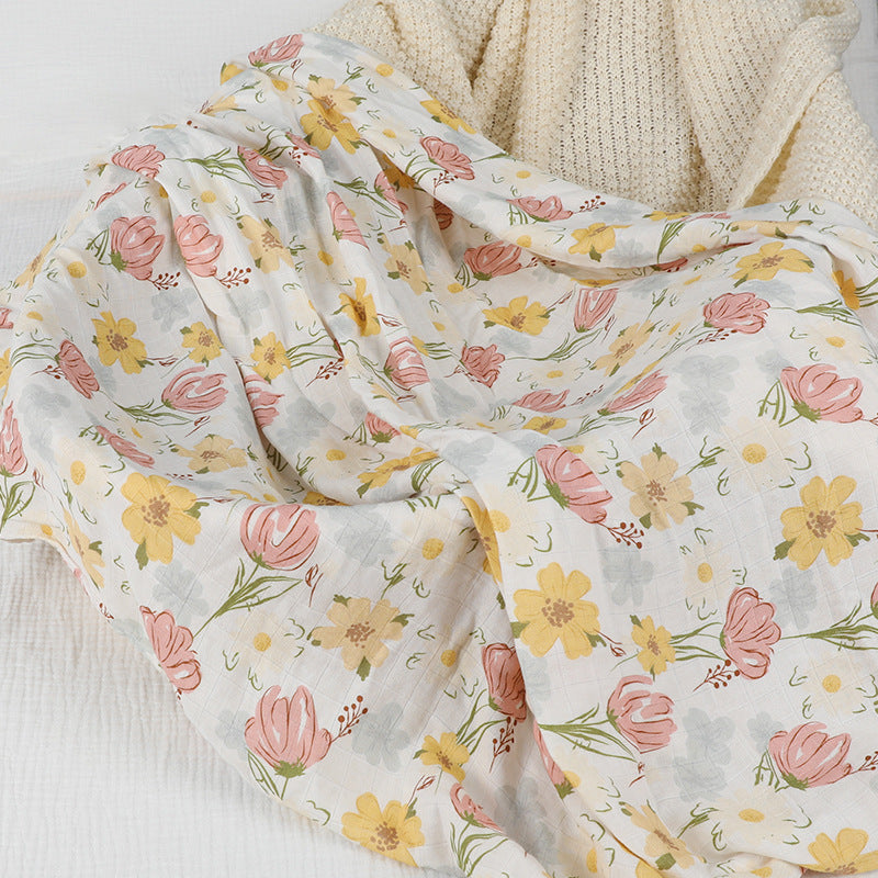 Baby Bamboo Cotton Gauze Bath Towel Baby's Blanket Cover Blanket